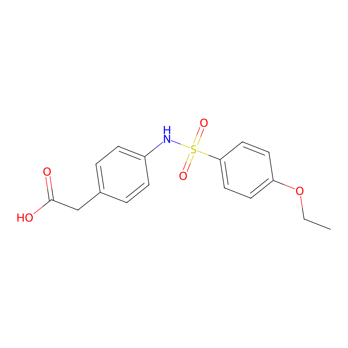 (4-{[(4-Ethoxyphenyl)sulfonyl]amino}phenyl)acetic acid molecular structure, CAS 524039-62-1