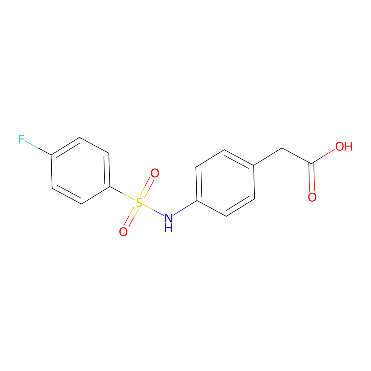 2-[4-(4-Fluorobenzenesulfonamido)phenyl]acetic acid molecular structure, CAS 524039-63-2