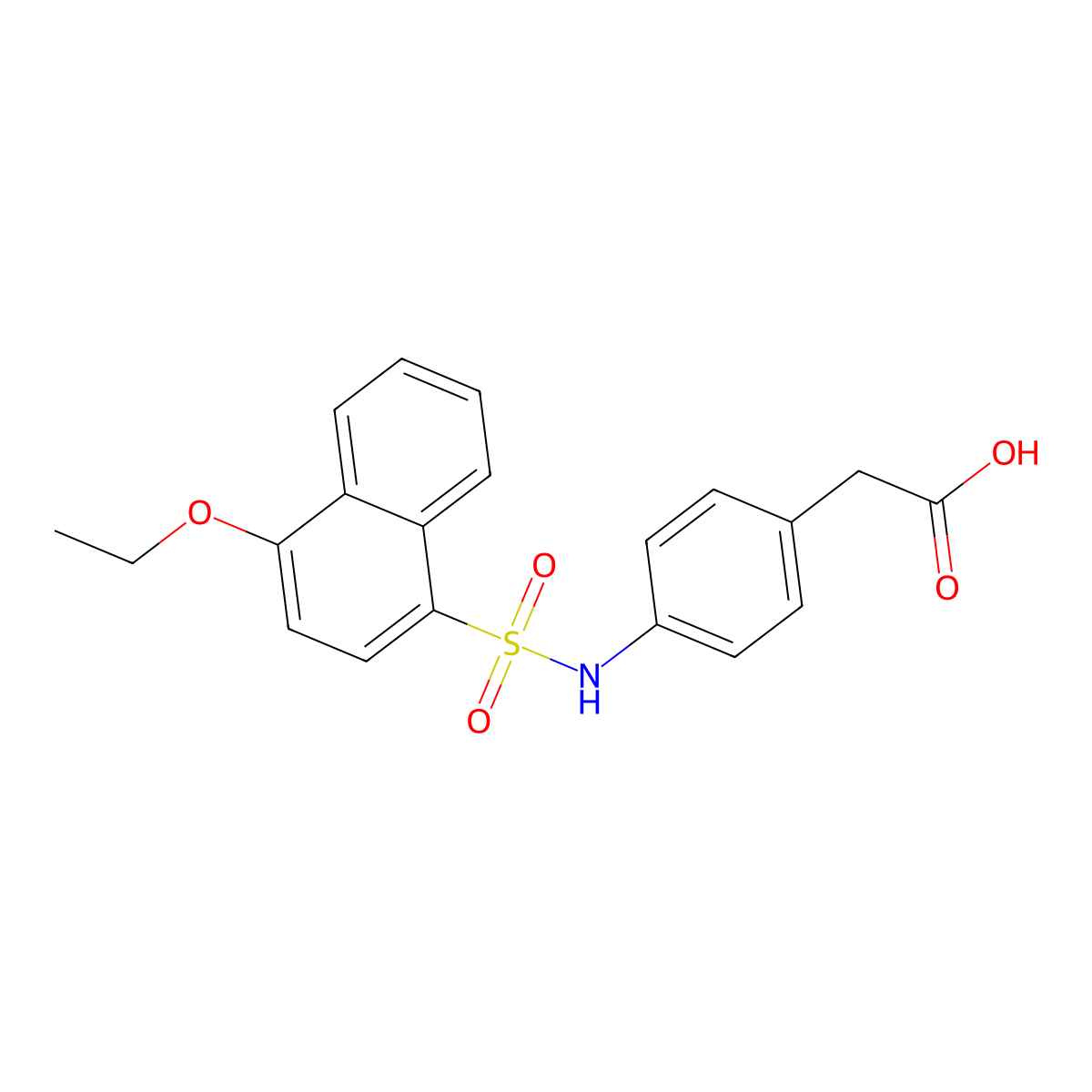 2-(4-{[(4-Ethoxynaphthyl)sulfonyl]amino}phenyl)acetic acid molecular structure, CAS 524039-65-4
