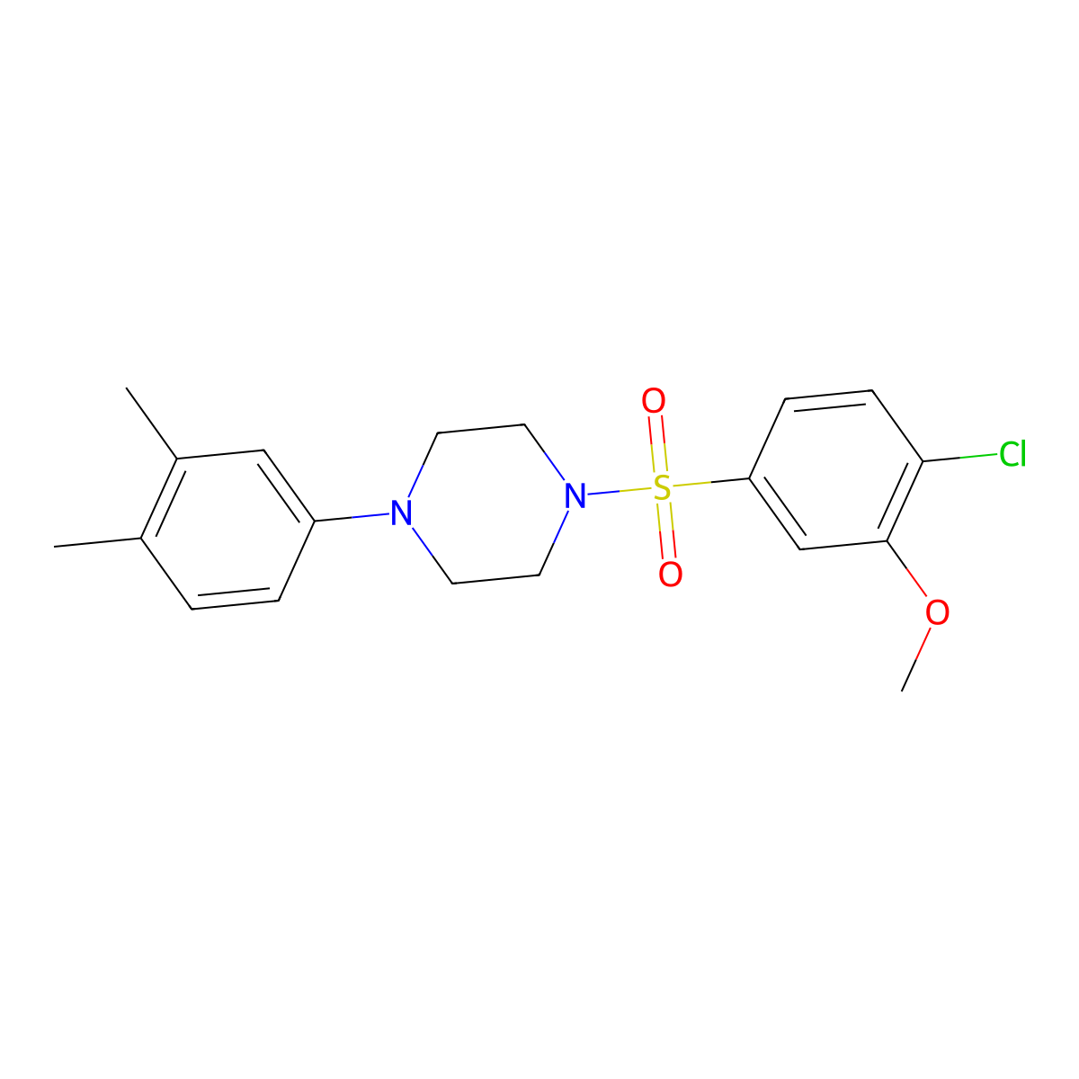 1-(4-Chloro-3-methoxybenzenesulfonyl)-4-(3,4-dimethylphenyl)piperazine molecular structure, CAS 524039-71-2