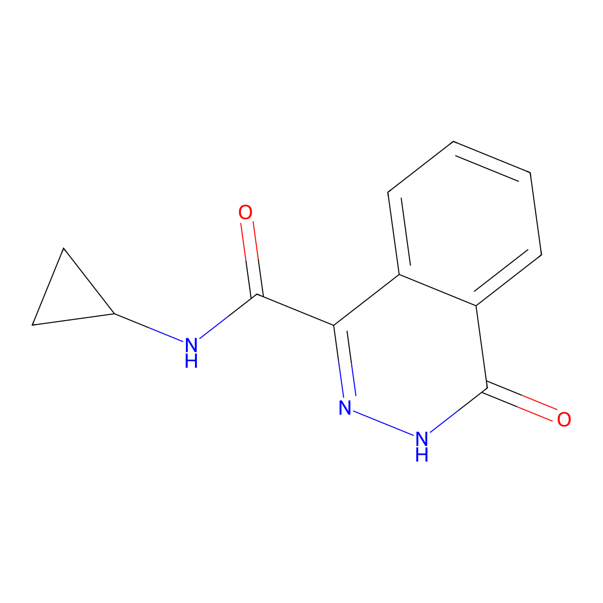 N-cyclopropyl-4-oxo-3,4-dihydrophthalazine-1-carboxamide molecular structure, CAS 524039-96-1