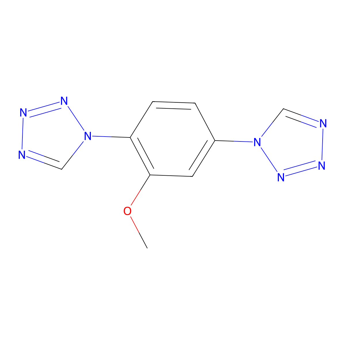 1,1'-(2-methoxybenzene-1,4-diyl)bis(1H-tetrazole) molecular structure, CAS 524040-13-9