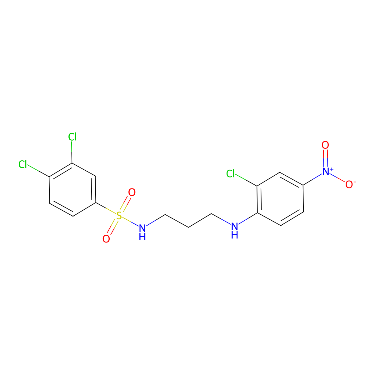 3,4-dichloro-N-[3-(2-chloro-4-nitroanilino)propyl]benzenesulfonamide molecular structure, CAS 524041-73-4
