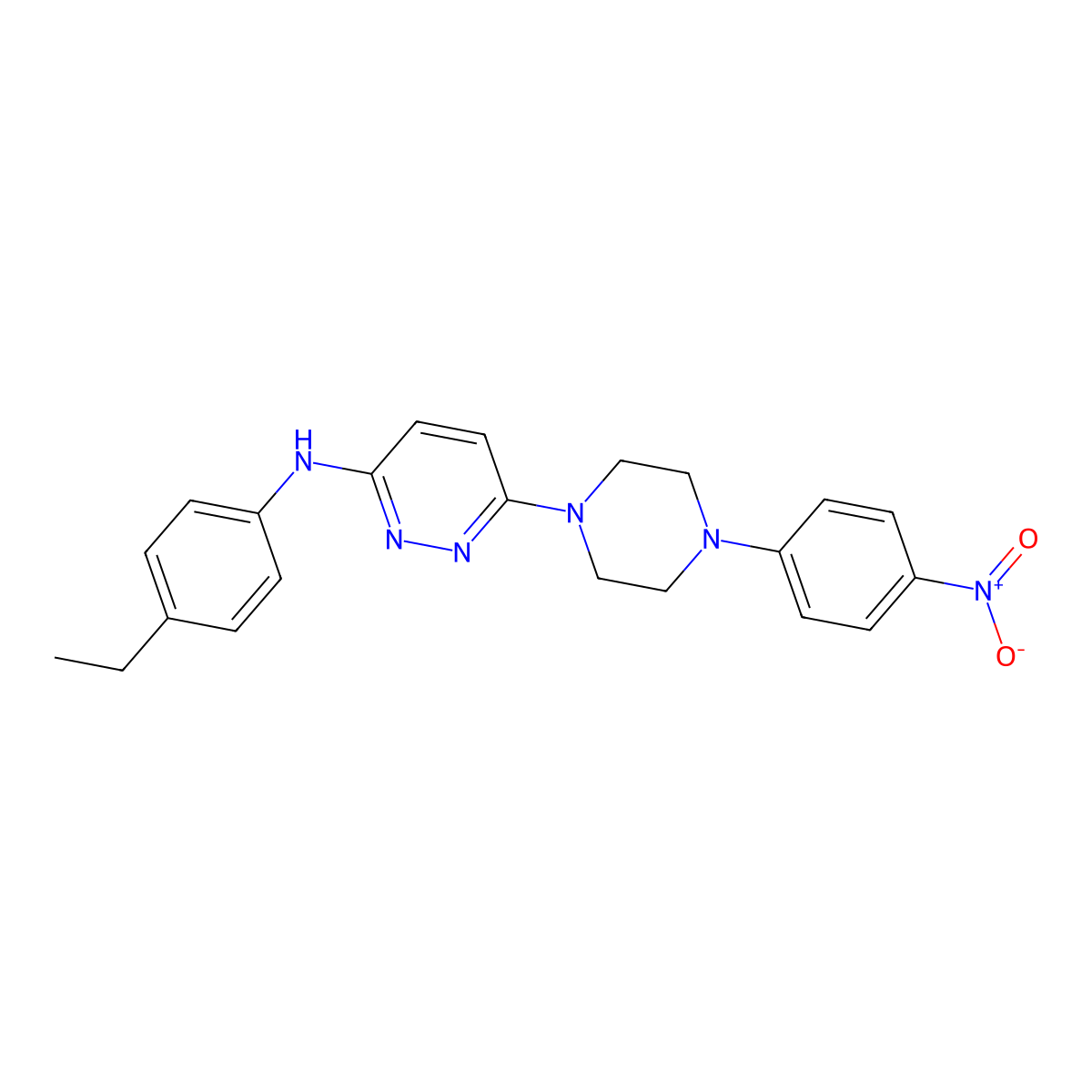 N-(4-ethylphenyl)-6-[4-(4-nitrophenyl)piperazin-1-yl]pyridazin-3-amine molecular structure, CAS 524041-81-4