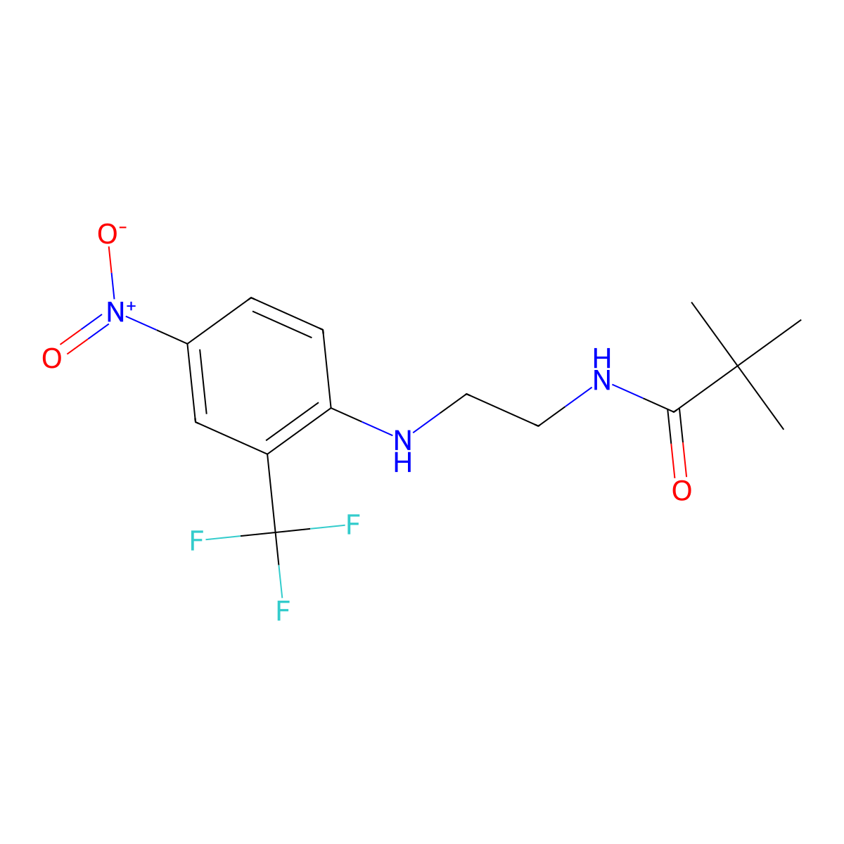 2,2-dimethyl-N-[2-[4-nitro-2-(trifluoromethyl)anilino]ethyl]propanamide molecular structure, CAS 524041-86-9