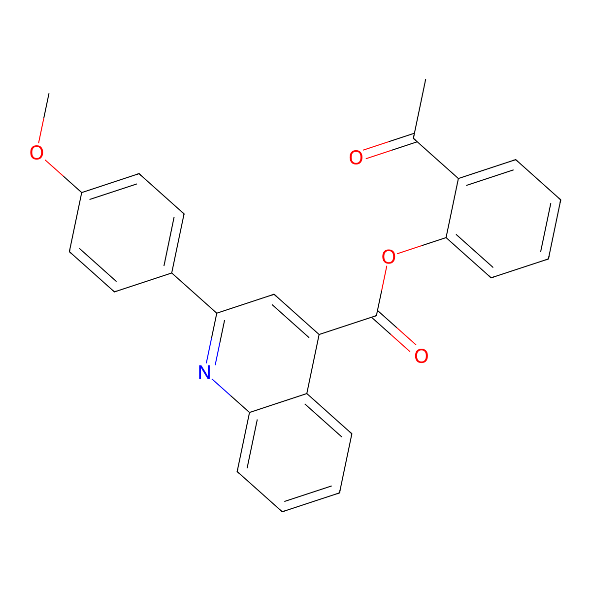 2-Acetylphenyl 2-(4-methoxyphenyl)-4-quinolinecarboxylate molecular structure, CAS 524041-93-8