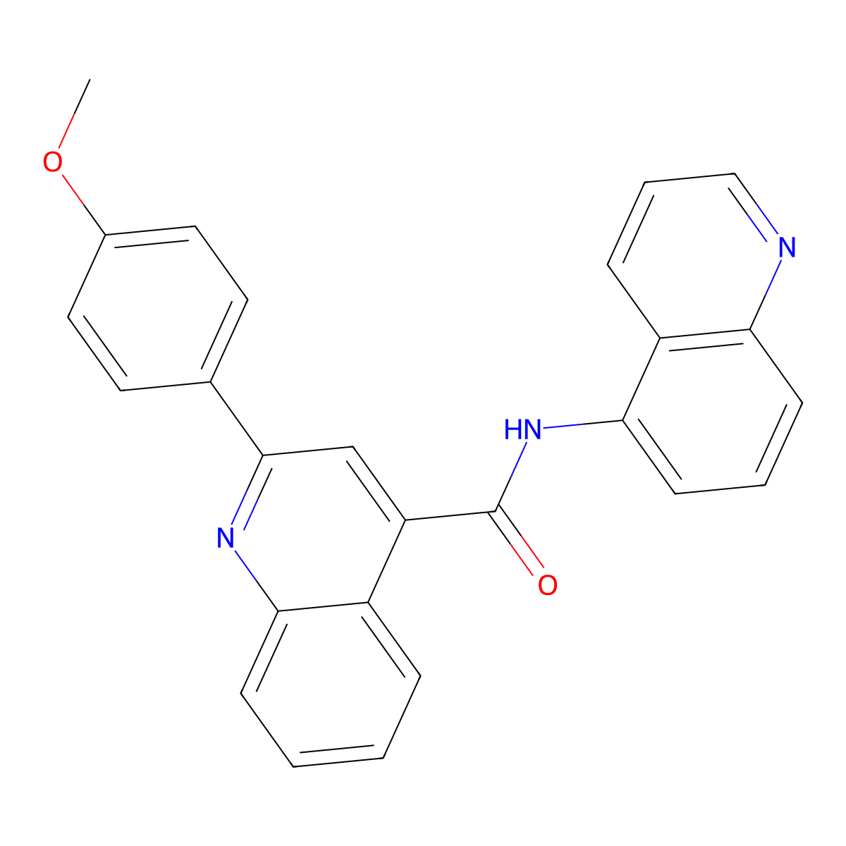 2-(4-methoxyphenyl)-N-quinolin-5-ylquinoline-4-carboxamide molecular structure, CAS 524041-94-9