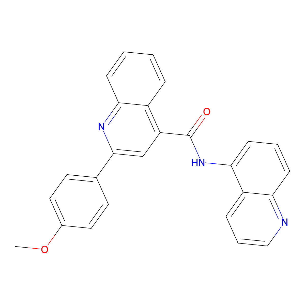 2-(4-methoxyphenyl)-N-quinolin-5-ylquinoline-4-carboxamide molecular structure, CAS 524041-94-9