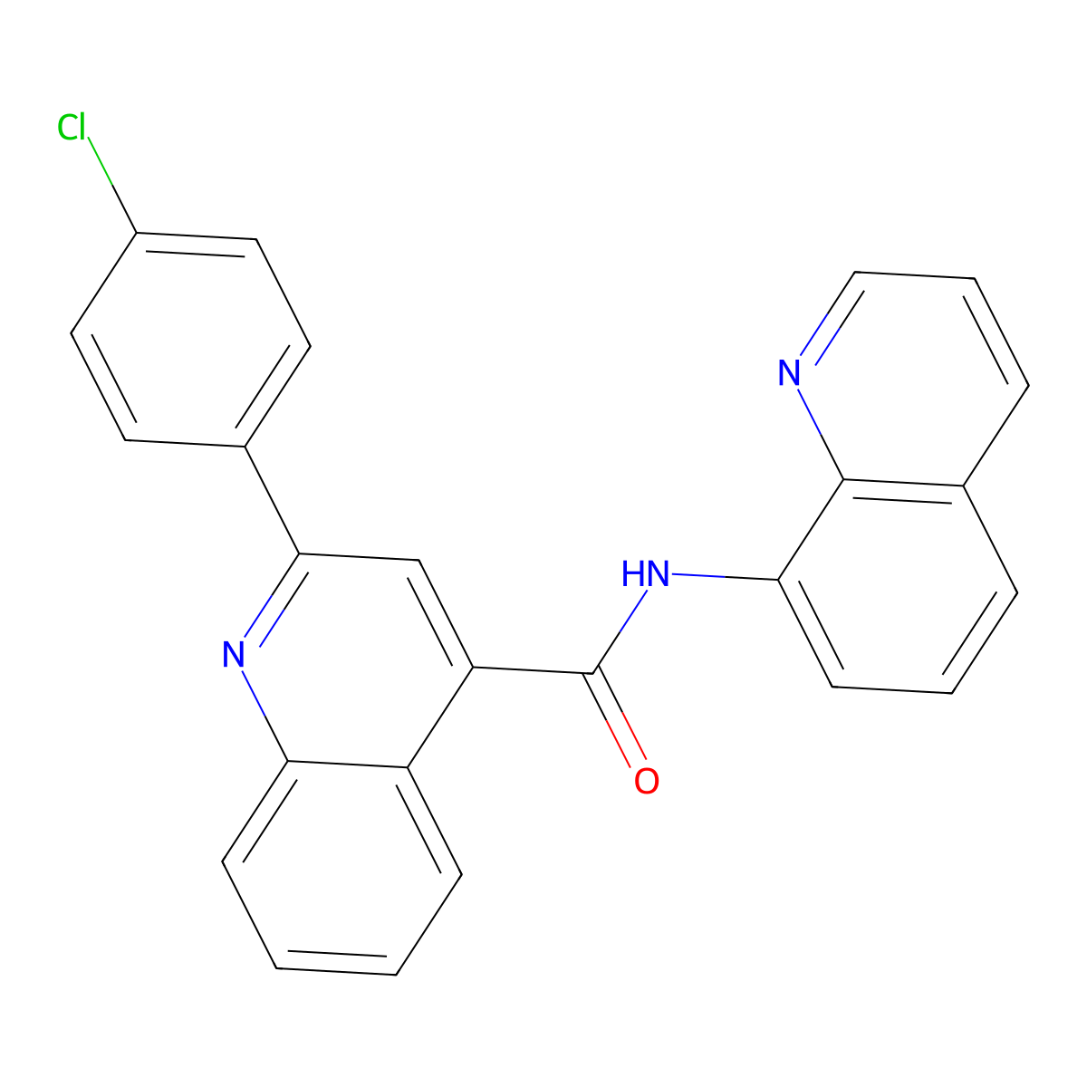2-(4-chlorophenyl)-N-quinolin-8-ylquinoline-4-carboxamide molecular structure, CAS 524041-97-2