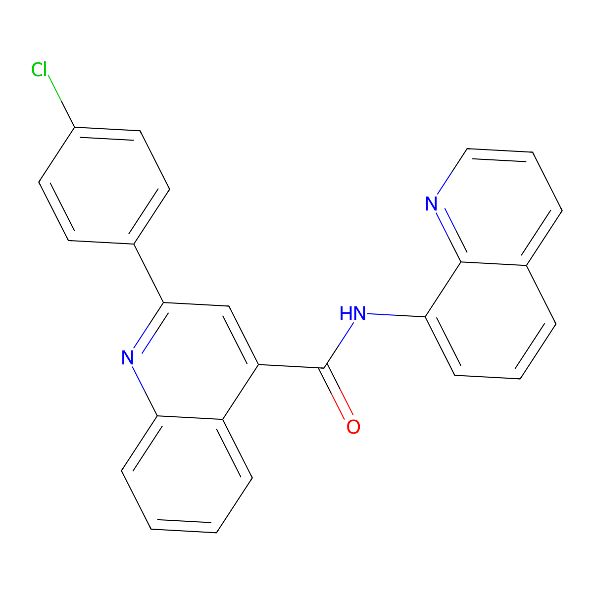 2-(4-chlorophenyl)-N-quinolin-8-ylquinoline-4-carboxamide molecular structure, CAS 524041-97-2