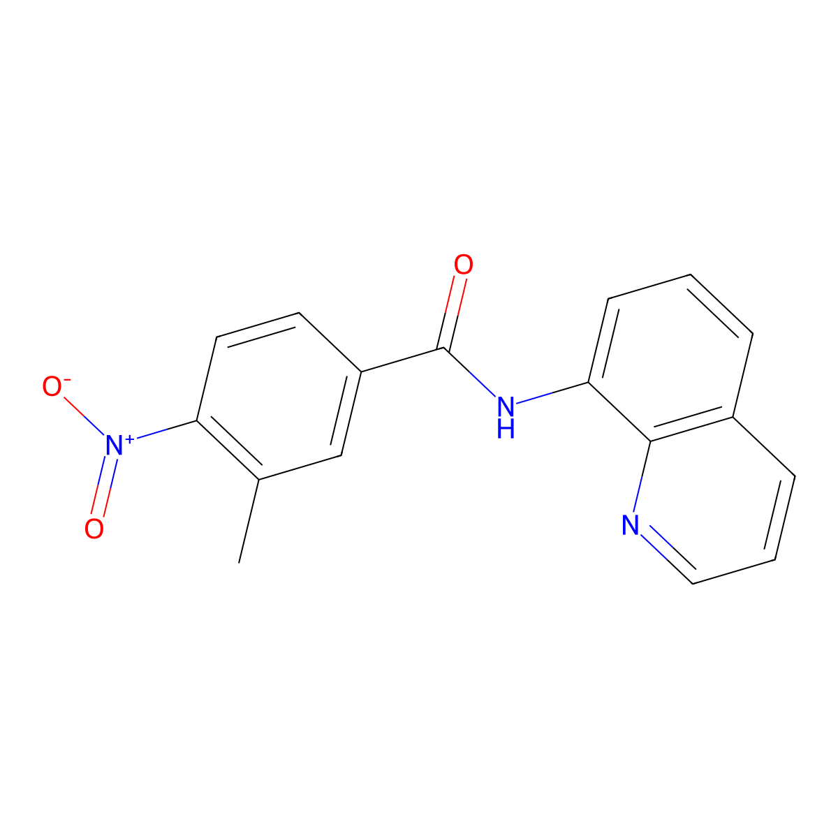 3-methyl-4-nitro-N-quinolin-8-ylbenzamide molecular structure, CAS 524041-98-3