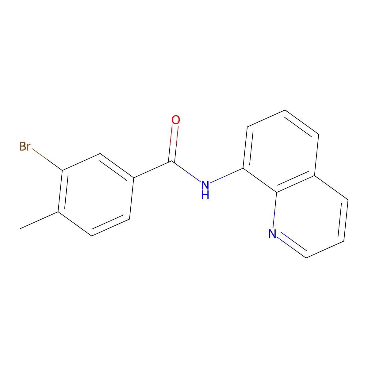 3-bromo-4-methyl-N-quinolin-8-ylbenzamide molecular structure, CAS 524041-99-4