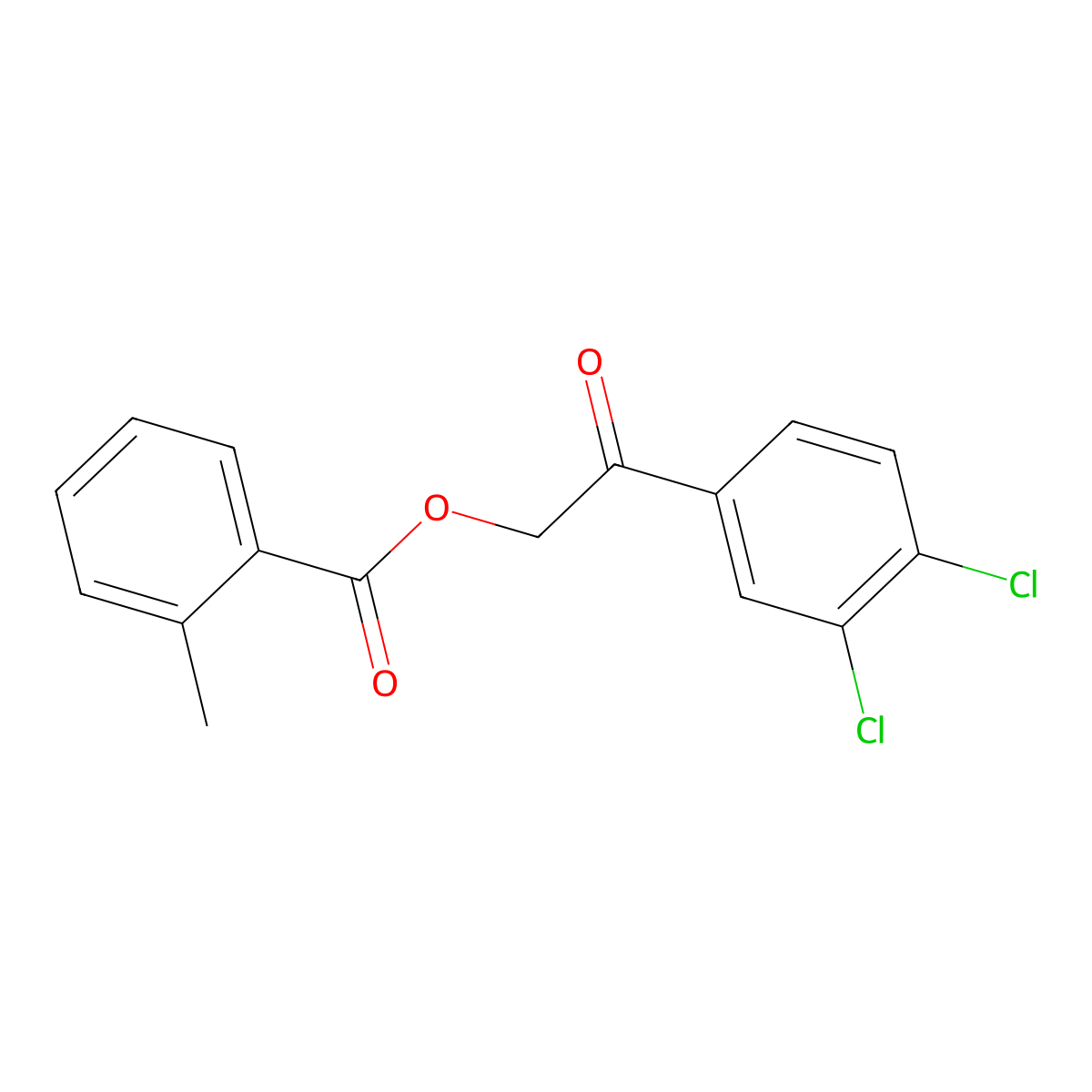 2-(3,4-Dichlorophenyl)-2-oxoethyl 2-methylbenzoate molecular structure, CAS 524042-03-3