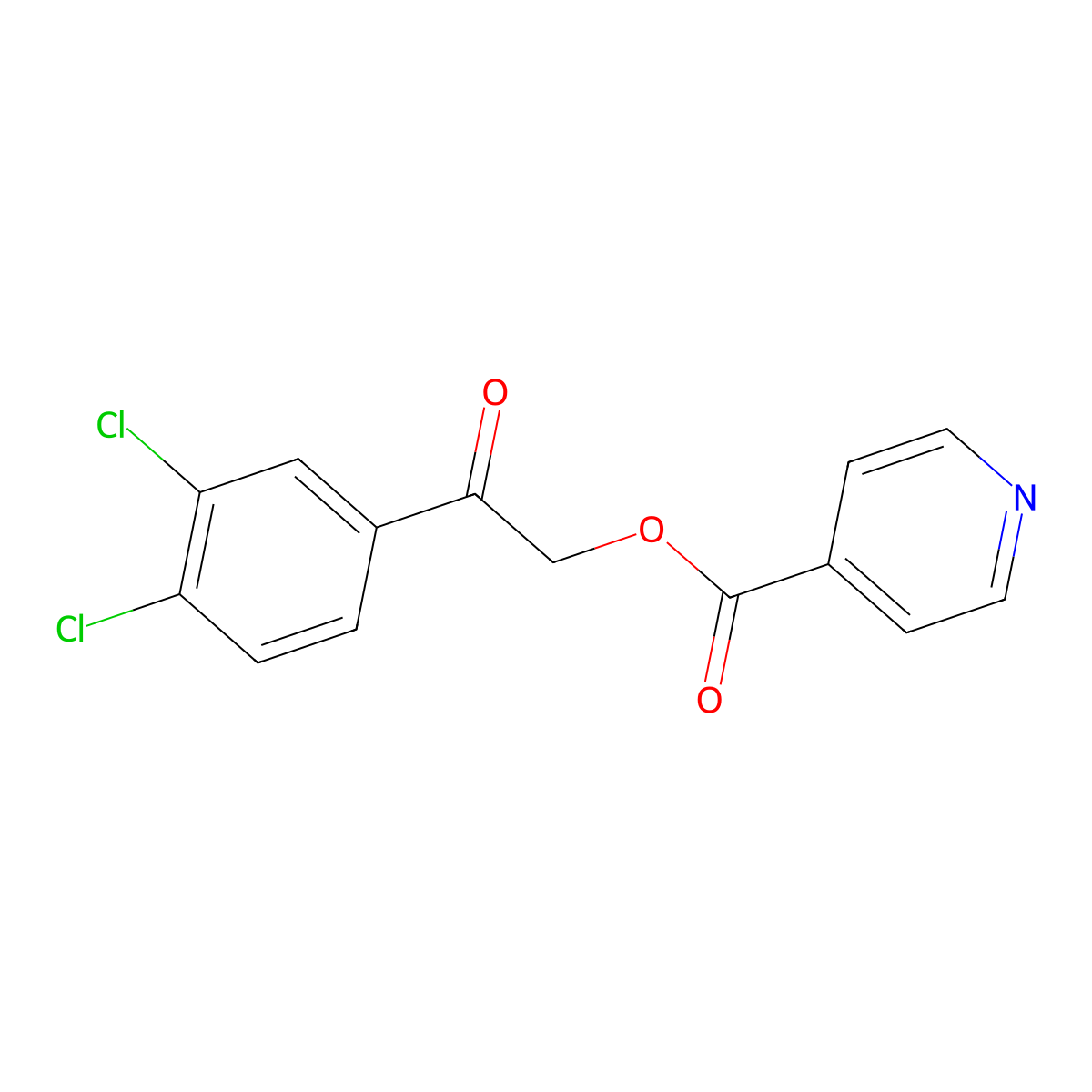 2-(3,4-Dichlorophenyl)-2-oxoethyl isonicotinate molecular structure, CAS 524042-10-2