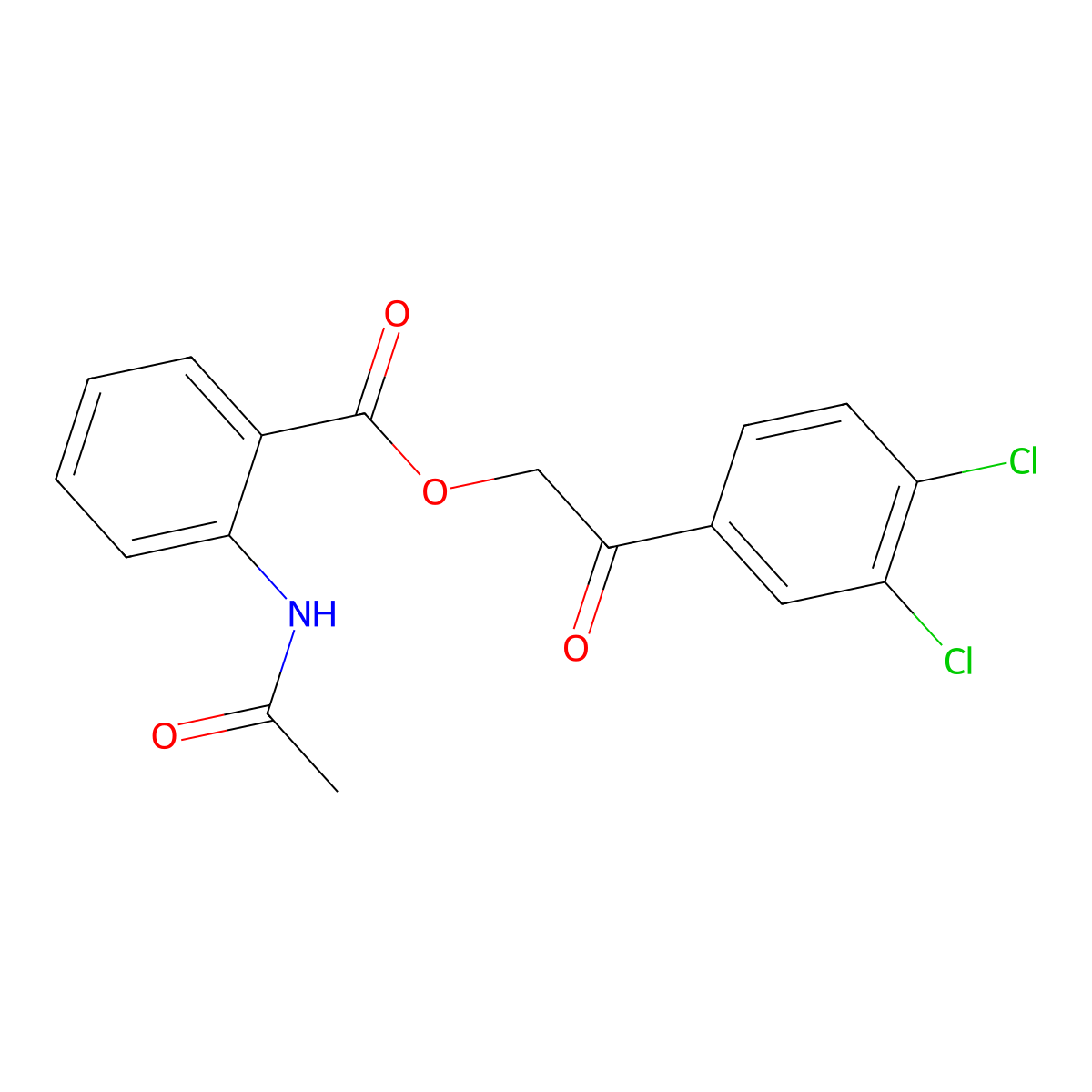 2-(3,4-Dichlorophenyl)-2-oxoethyl 2-(acetylamino)benzoate molecular structure, CAS 524042-12-4