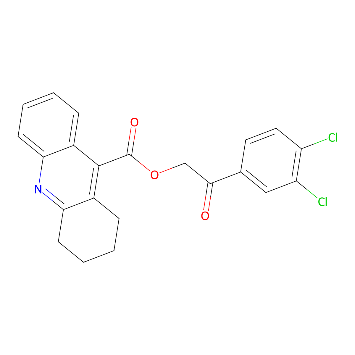 2-(3,4-Dichlorophenyl)-2-oxoethyl 1,2,3,4-tetrahydro-9-acridinecarboxylate molecular structure, CAS 524042-19-1