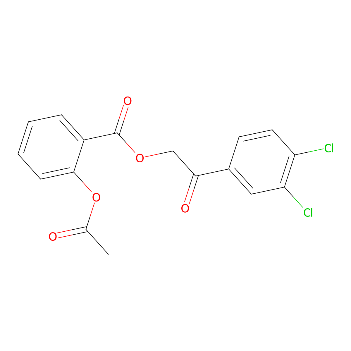 2-(3,4-Dichlorophenyl)-2-oxoethyl 2-(acetyloxy)benzoate molecular structure, CAS 524042-24-8