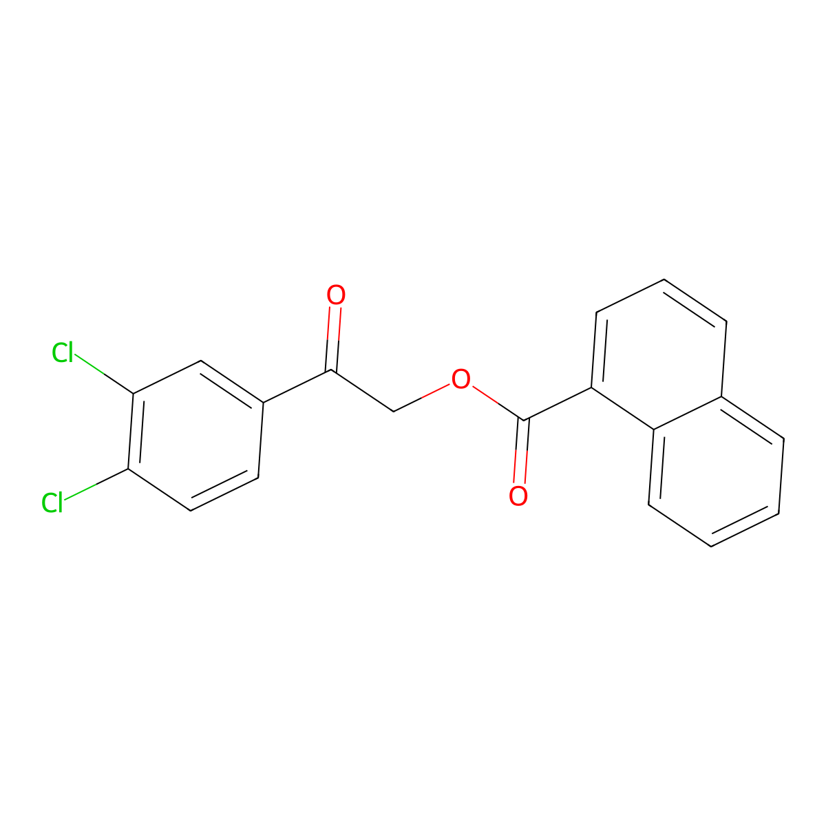 2-(3,4-Dichlorophenyl)-2-oxoethyl 1-naphthoate molecular structure, CAS 524042-32-8