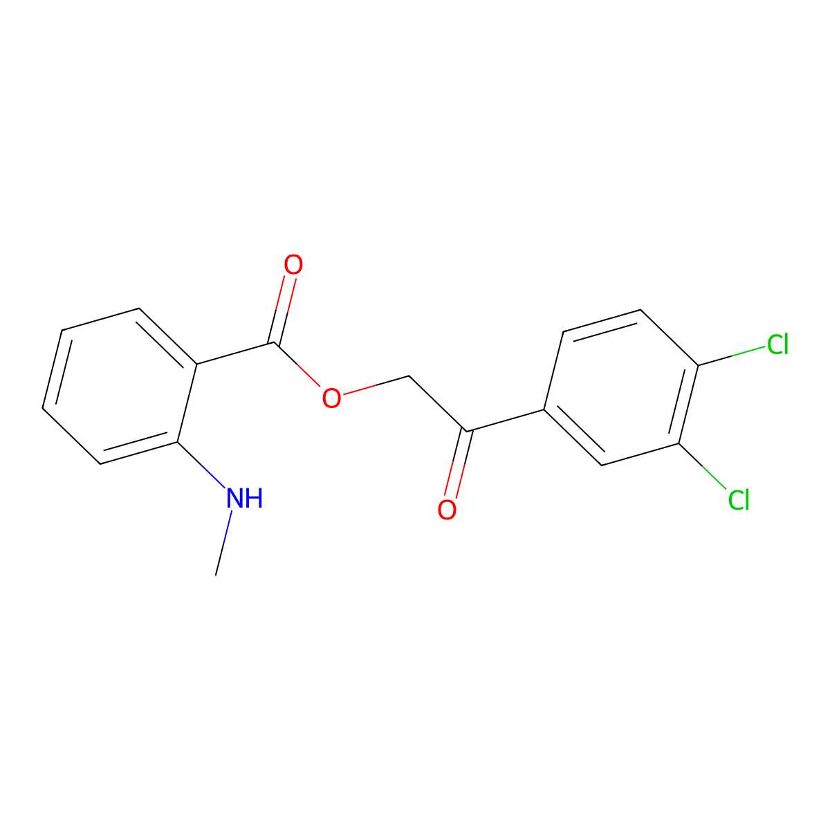 2-(3,4-Dichlorophenyl)-2-oxoethyl 2-(methylamino)benzoate molecular structure, CAS 524042-42-0