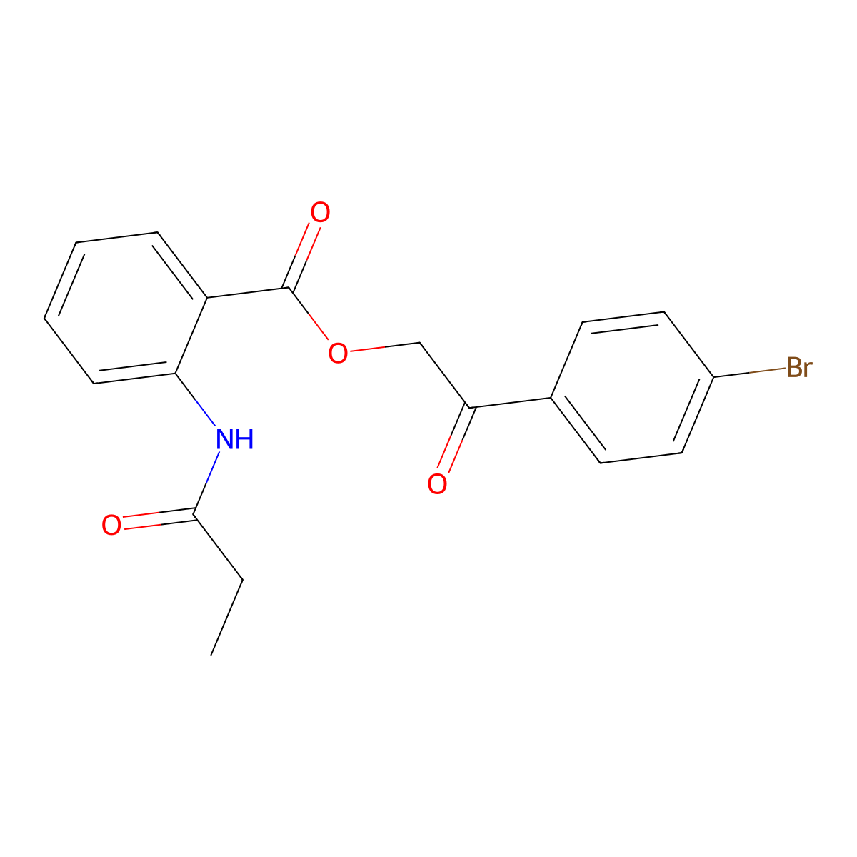2-(4-Bromophenyl)-2-oxoethyl 2-(propanoylamino)benzoate molecular structure, CAS 524042-64-6