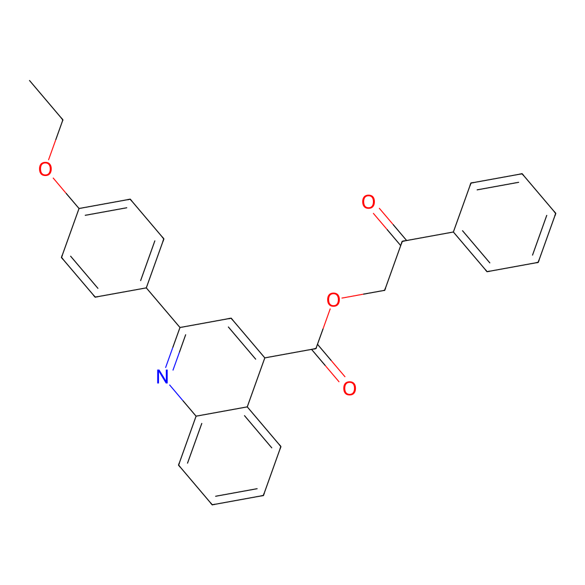 Phenacyl 2-(4-ethoxyphenyl)quinoline-4-carboxylate molecular structure, CAS 524042-81-7