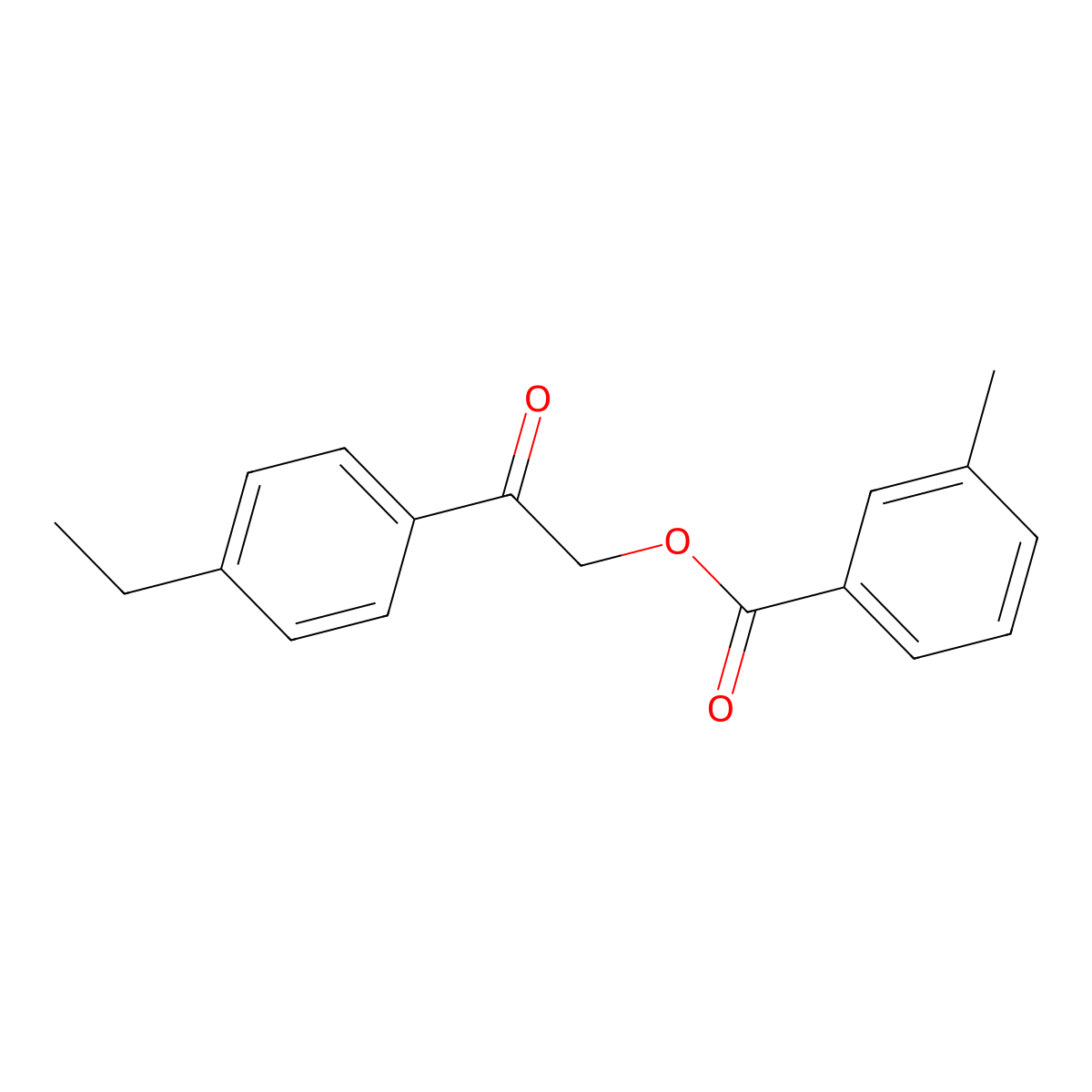 2-(4-Ethylphenyl)-2-oxoethyl 3-methylbenzoate molecular structure, CAS 524042-91-9