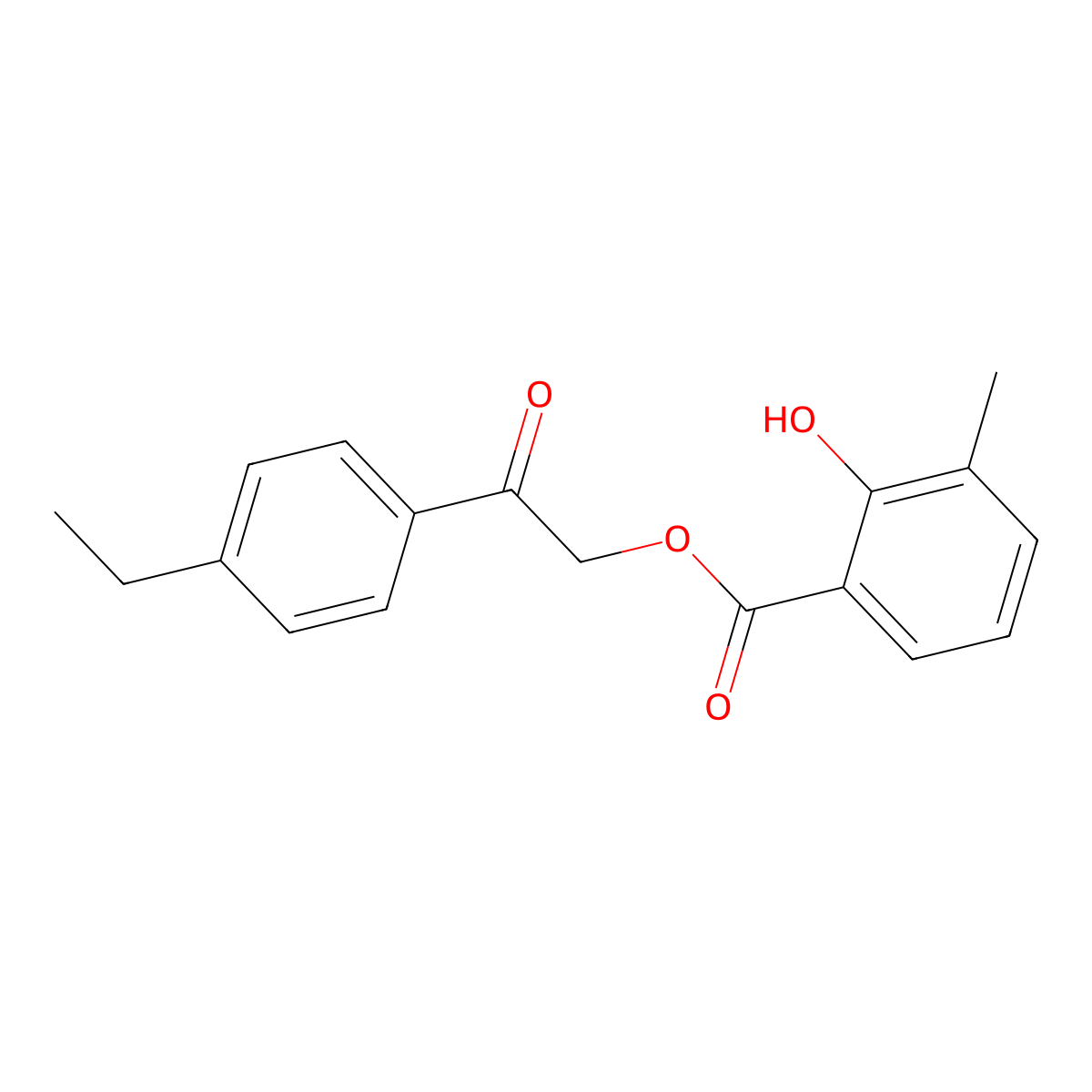 2-(4-Ethylphenyl)-2-oxoethyl 2-hydroxy-3-methylbenzoate molecular structure, CAS 524042-98-6