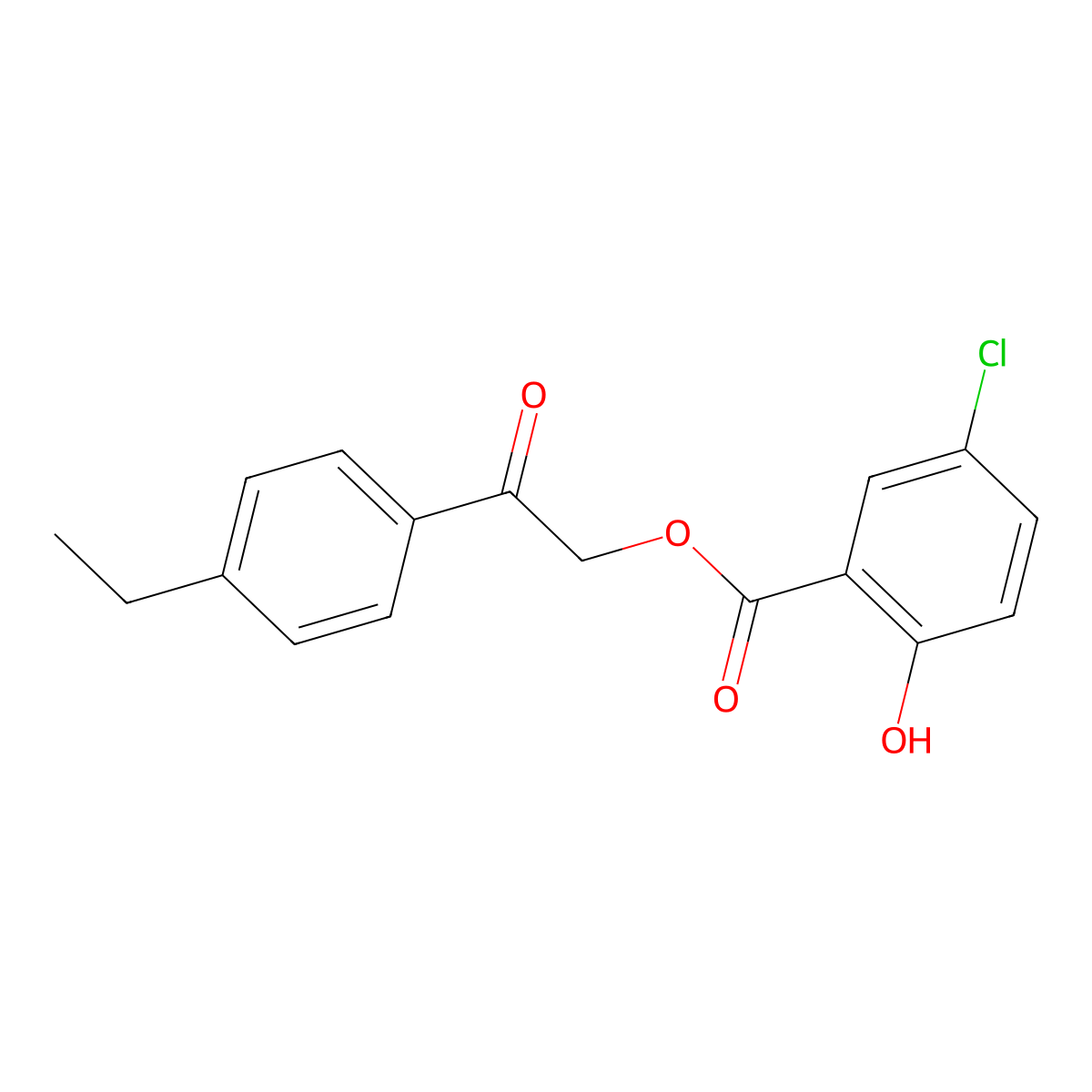 2-(4-Ethylphenyl)-2-oxoethyl 5-chloro-2-hydroxybenzoate molecular structure, CAS 524042-99-7