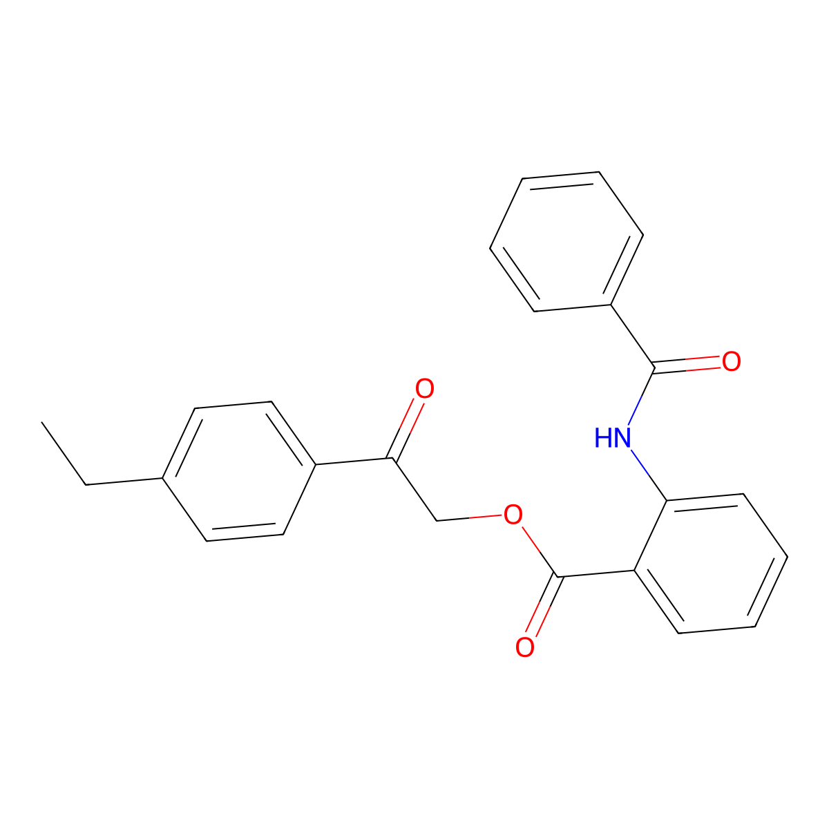 [2-(4-Ethylphenyl)-2-oxoethyl] 2-benzamidobenzoate molecular structure, CAS 524043-02-5