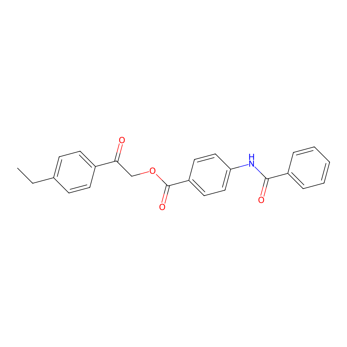 [2-(4-Ethylphenyl)-2-oxoethyl] 4-benzamidobenzoate molecular structure, CAS 524043-06-9