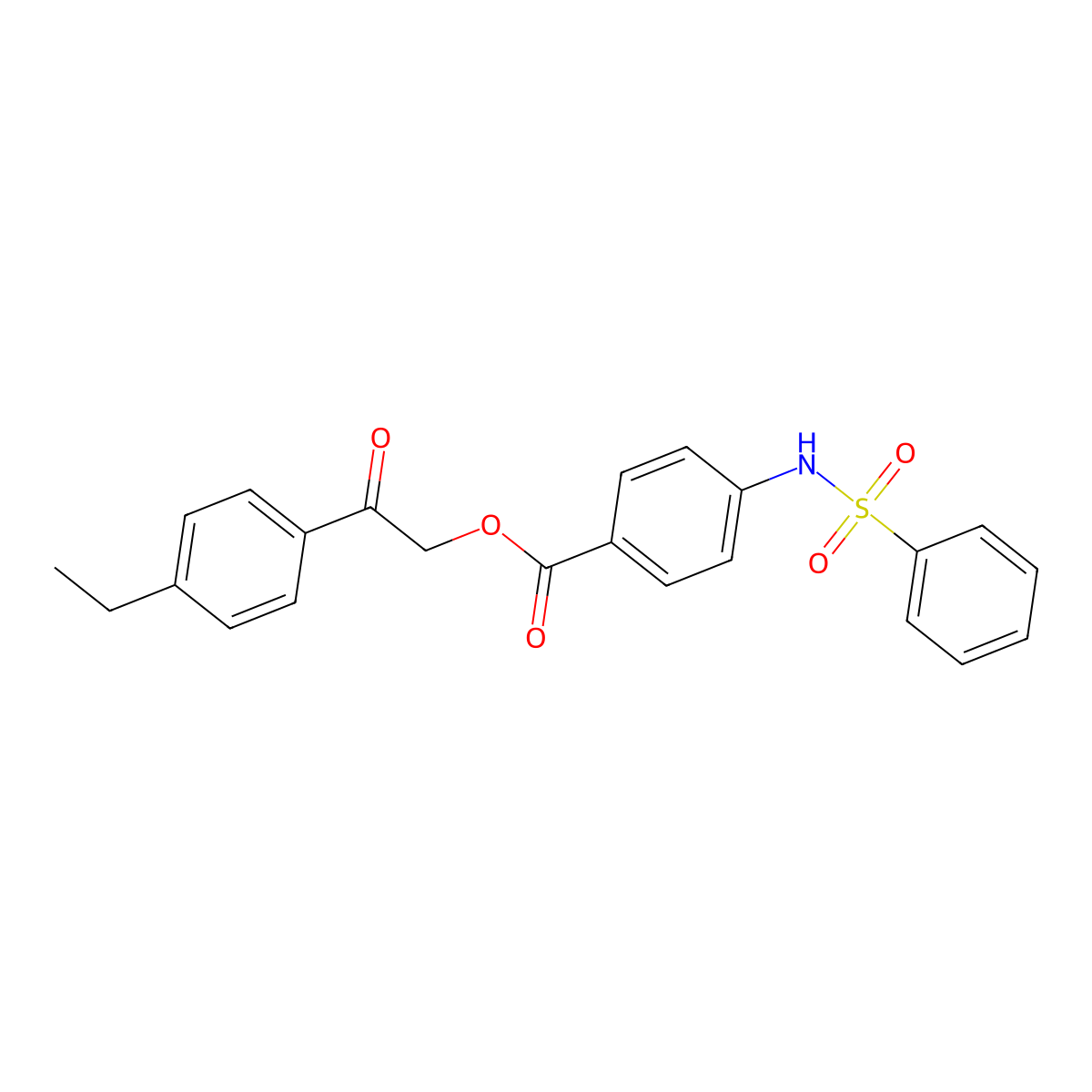 2-(4-Ethylphenyl)-2-oxoethyl 4-[(phenylsulfonyl)amino]benzoate molecular structure, CAS 524043-10-5