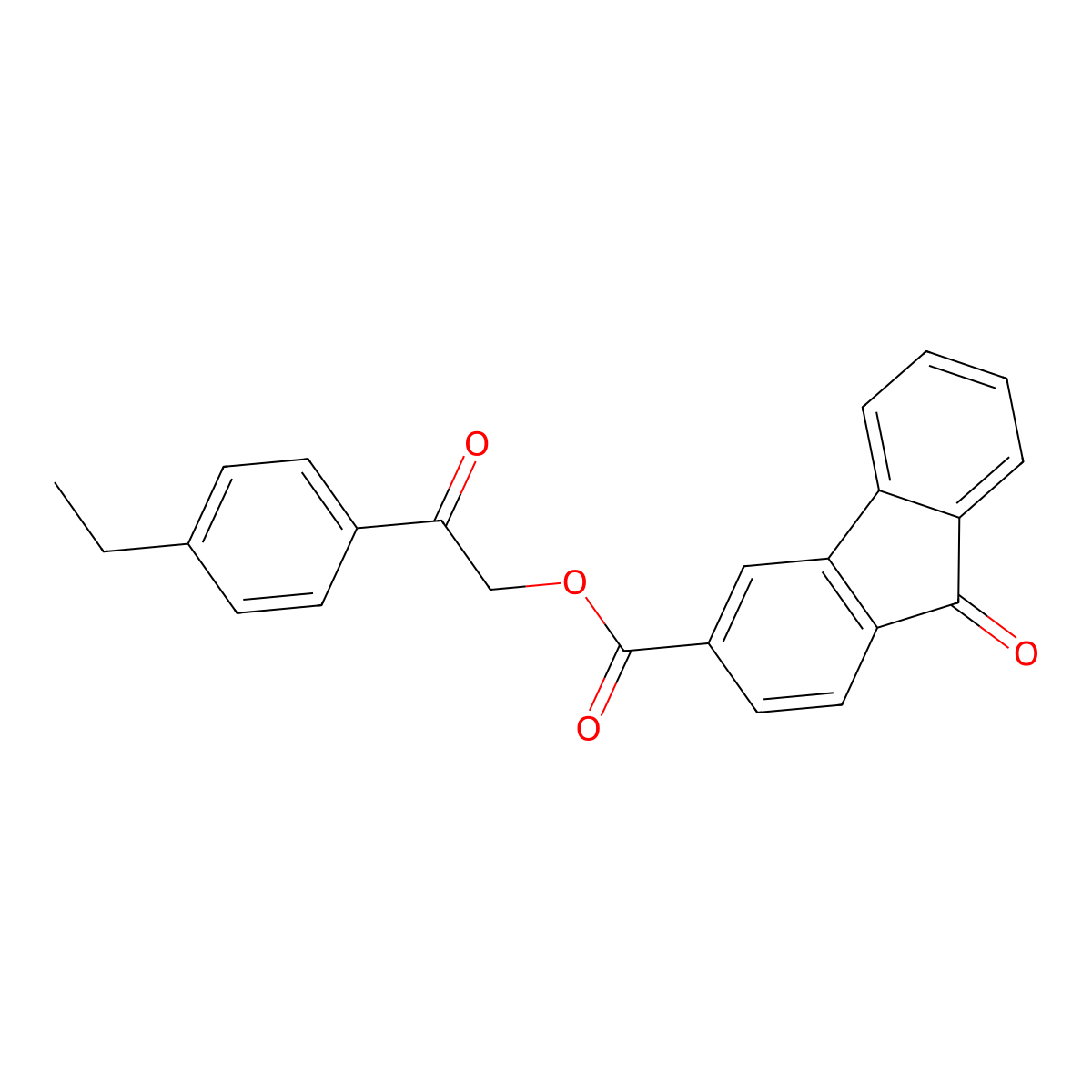 2-(4-ethylphenyl)-2-oxoethyl 9-oxo-9H-fluorene-3-carboxylate molecular structure, CAS 524043-16-1