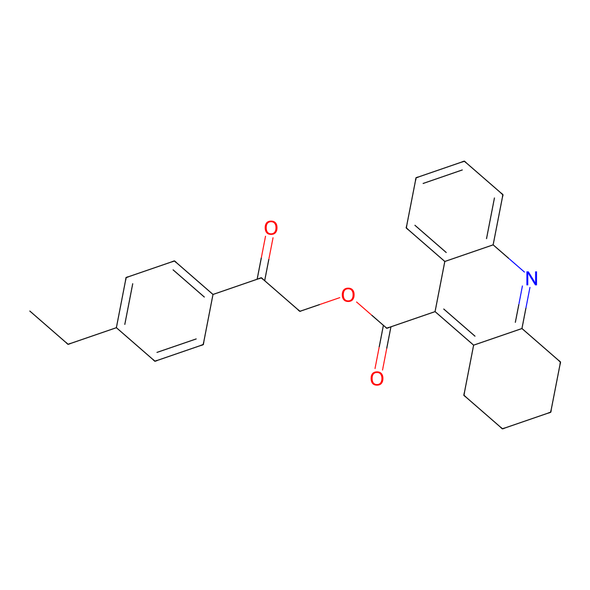 2-(4-Ethylphenyl)-2-oxoethyl 1,2,3,4-tetrahydro-9-acridinecarboxylate molecular structure, CAS 524043-18-3