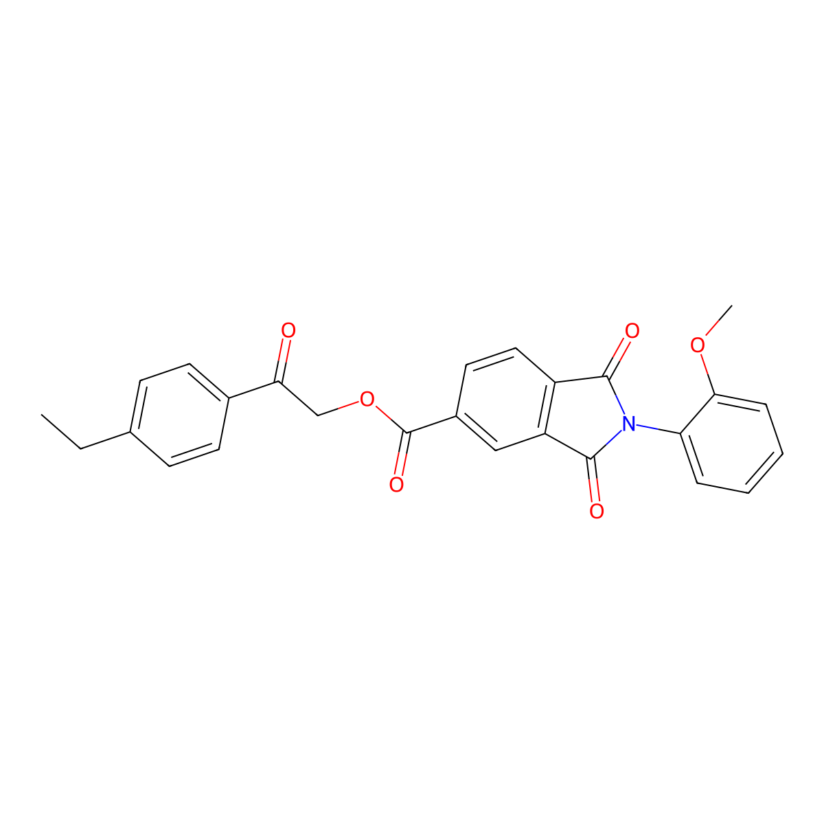 2-(4-Ethylphenyl)-2-oxoethyl 2-(2-methoxyphenyl)-1,3-dioxo-5-isoindolinecarboxylate molecular structure, CAS 524043-24-1