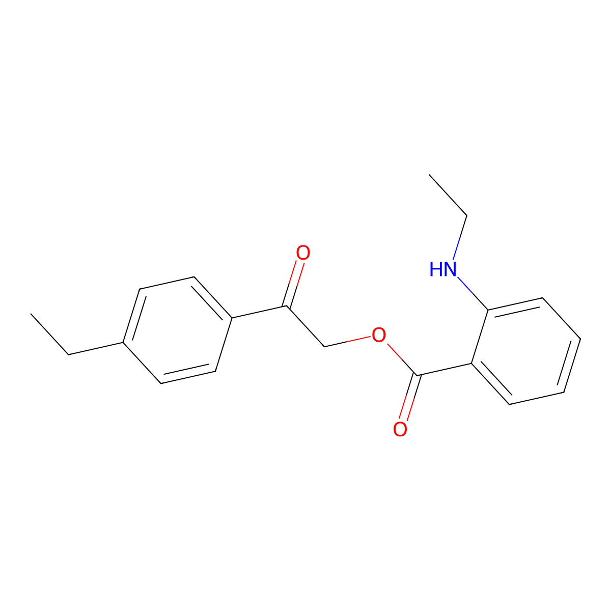 2-(4-Ethylphenyl)-2-oxoethyl 2-(ethylamino)benzoate molecular structure, CAS 524043-44-5