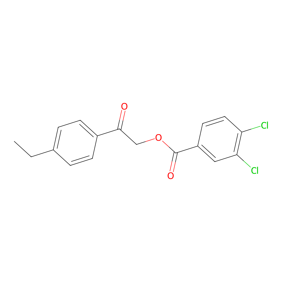 2-(4-Ethylphenyl)-2-oxoethyl 3,4-dichlorobenzoate molecular structure, CAS 524043-45-6