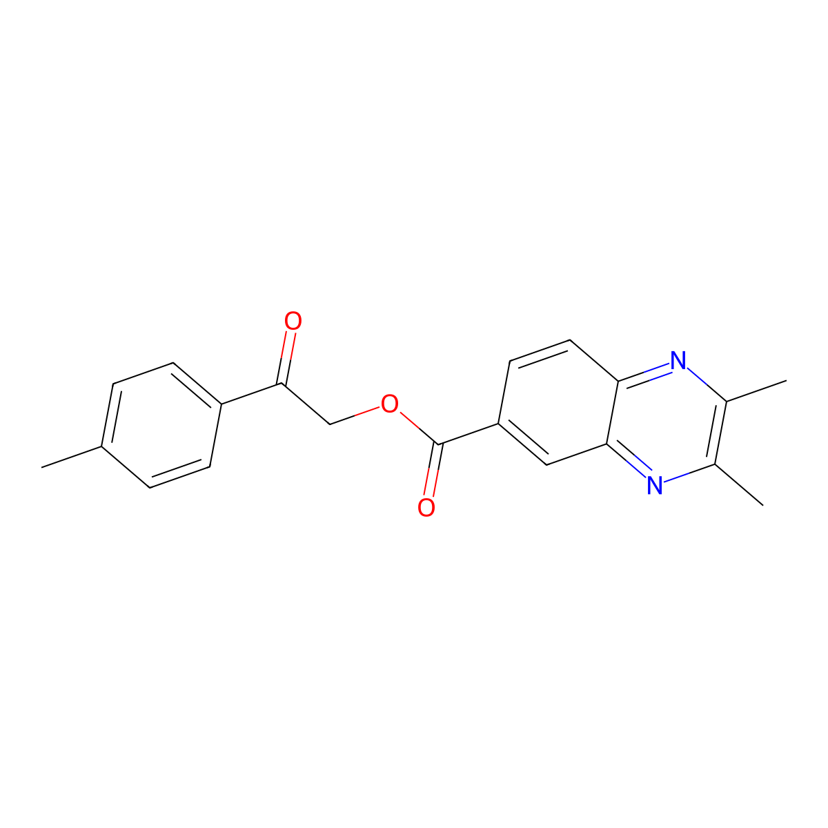 [2-(4-Methylphenyl)-2-oxoethyl] 2,3-dimethylquinoxaline-6-carboxylate molecular structure, CAS 524043-52-5