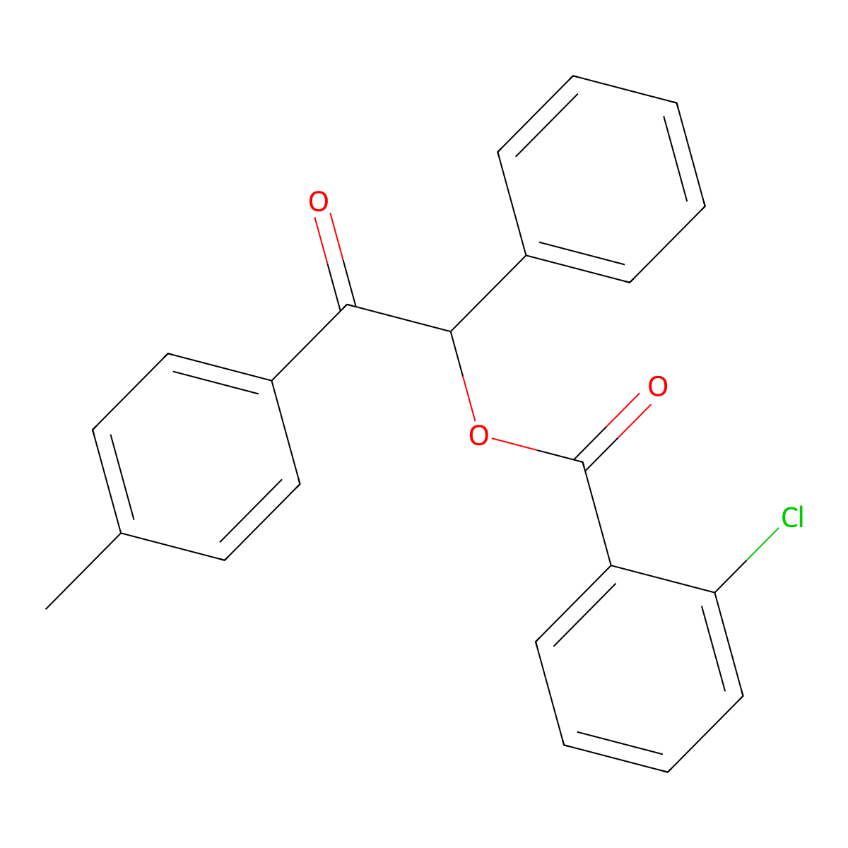 2-(4-Methylphenyl)-2-oxo-1-phenylethyl 2-chlorobenzoate molecular structure, CAS 524043-58-1