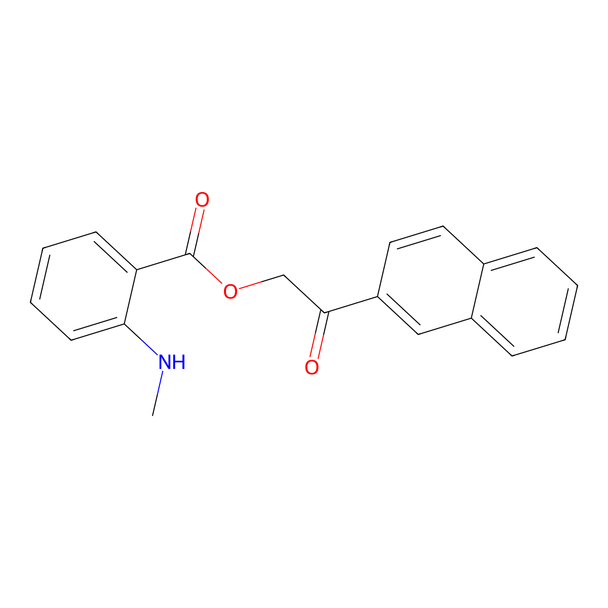 2-(2-Naphthyl)-2-oxoethyl 2-(methylamino)benzoate molecular structure, CAS 524043-60-5