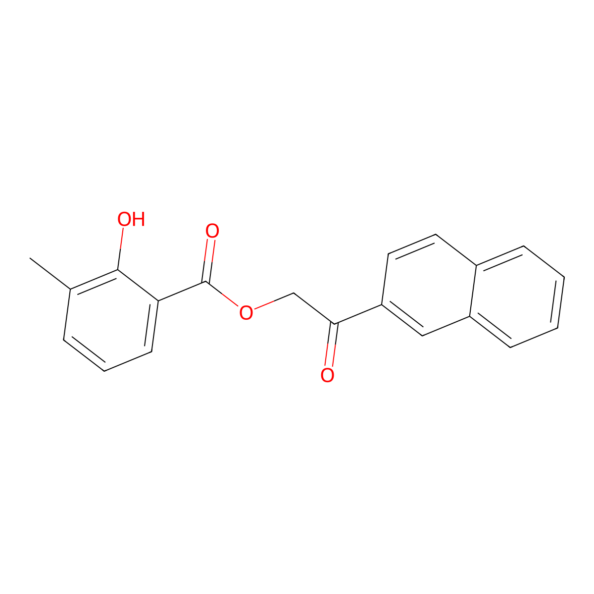 2-(2-Naphthyl)-2-oxoethyl 2-hydroxy-3-methylbenzoate molecular structure, CAS 524043-65-0