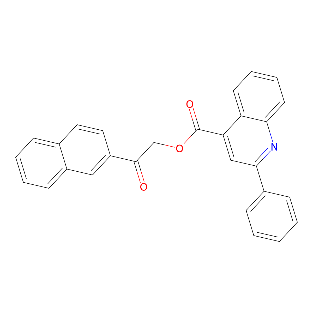 2-(2-Naphthyl)-2-oxoethyl 2-phenyl-4-quinolinecarboxylate molecular structure, CAS 524043-67-2