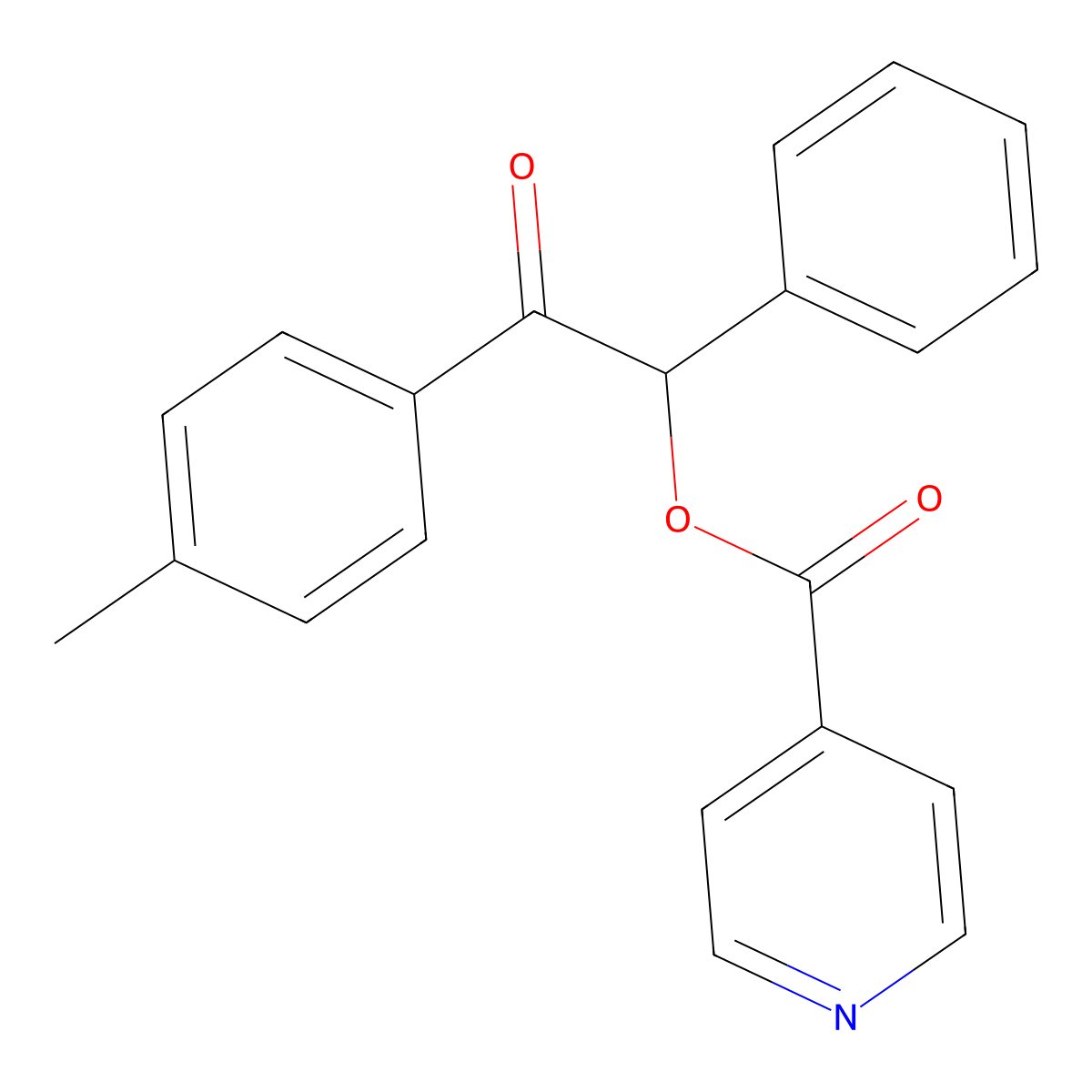 2-(4-Methylphenyl)-2-oxo-1-phenylethyl isonicotinate molecular structure, CAS 524043-73-0