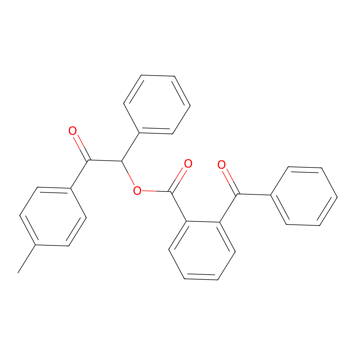 2-(4-Methylphenyl)-2-oxo-1-phenylethyl 2-benzoylbenzoate molecular structure, CAS 524043-75-2