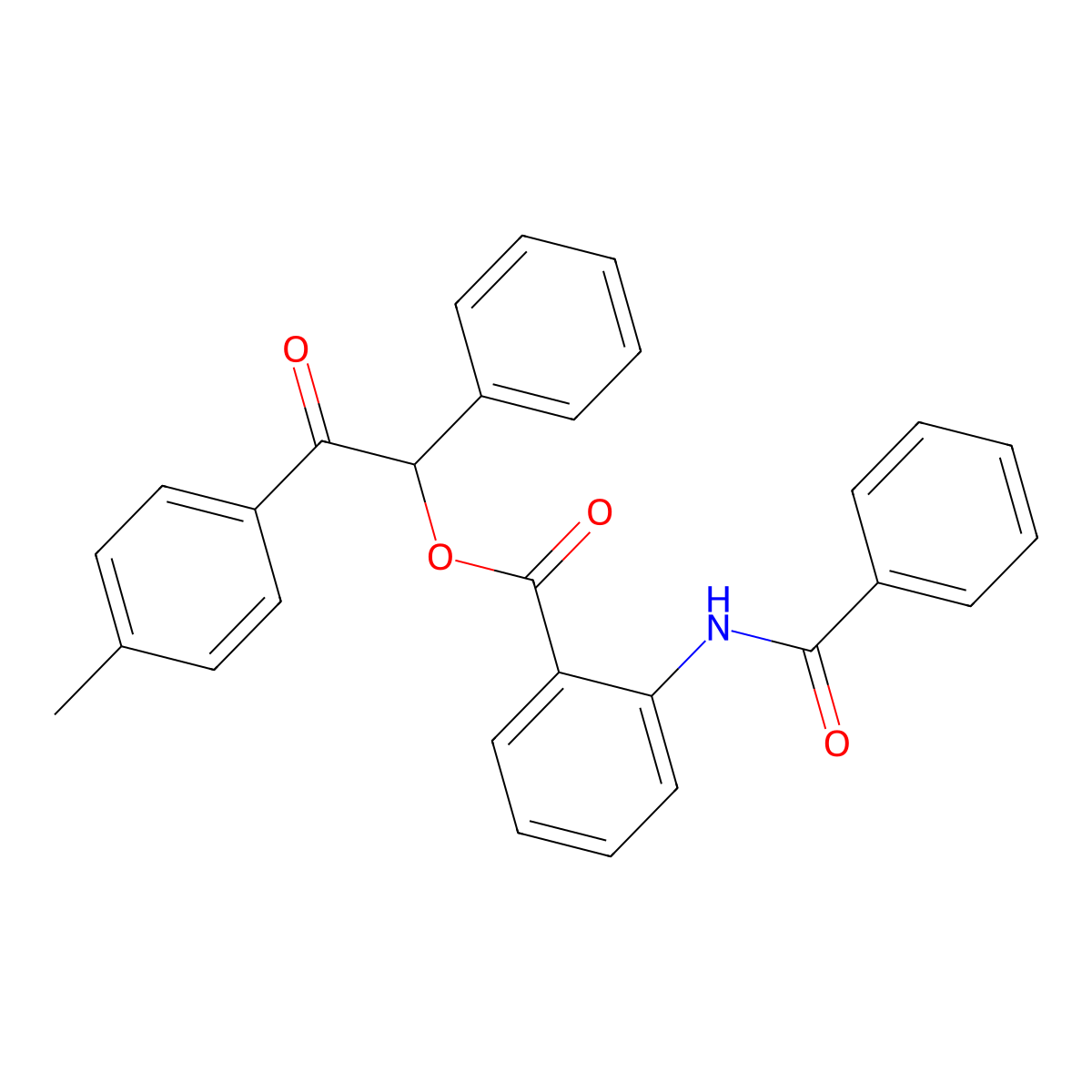 2-(4-Methylphenyl)-2-oxo-1-phenylethyl 2-(benzoylamino)benzoate molecular structure, CAS 524043-76-3
