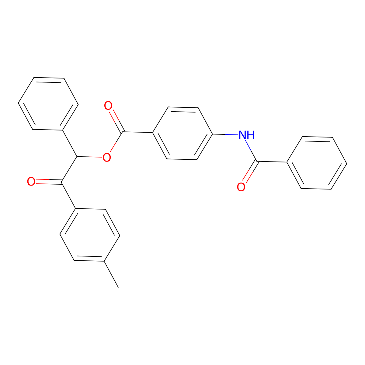 2-(4-Methylphenyl)-2-oxo-1-phenylethyl 4-(benzoylamino)benzoate molecular structure, CAS 524043-80-9