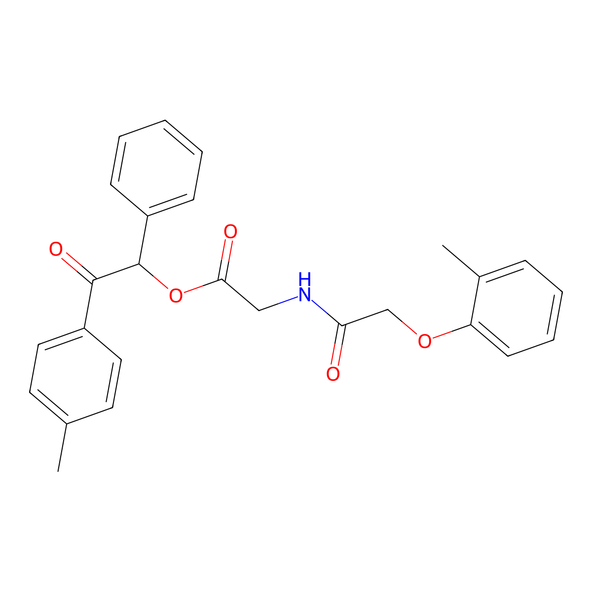 [2-(4-Methylphenyl)-2-oxo-1-phenylethyl] 2-[[2-(2-methylphenoxy)acetyl]amino]acetate molecular structure, CAS 524043-86-5