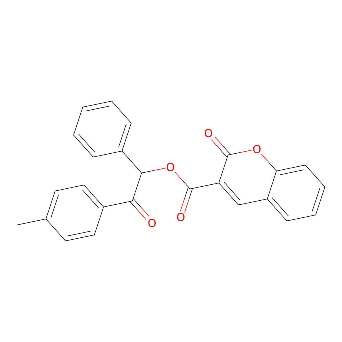 2-(4-methylphenyl)-2-oxo-1-phenylethyl 2-oxo-2H-chromene-3-carboxylate molecular structure, CAS 524043-88-7