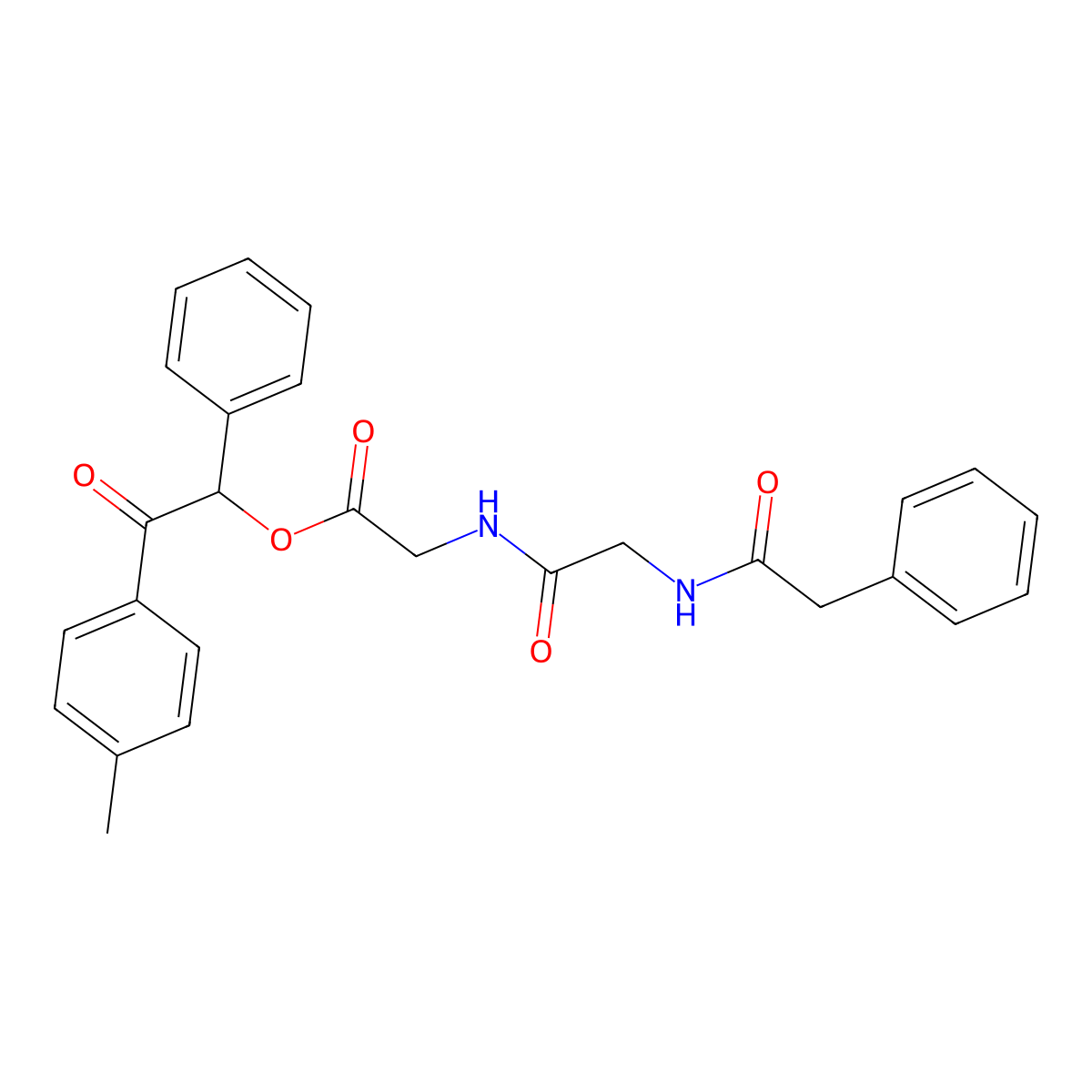 [2-(4-Methylphenyl)-2-oxo-1-phenylethyl] 2-[[2-[(2-phenylacetyl)amino]acetyl]amino]acetate molecular structure, CAS 524043-96-7