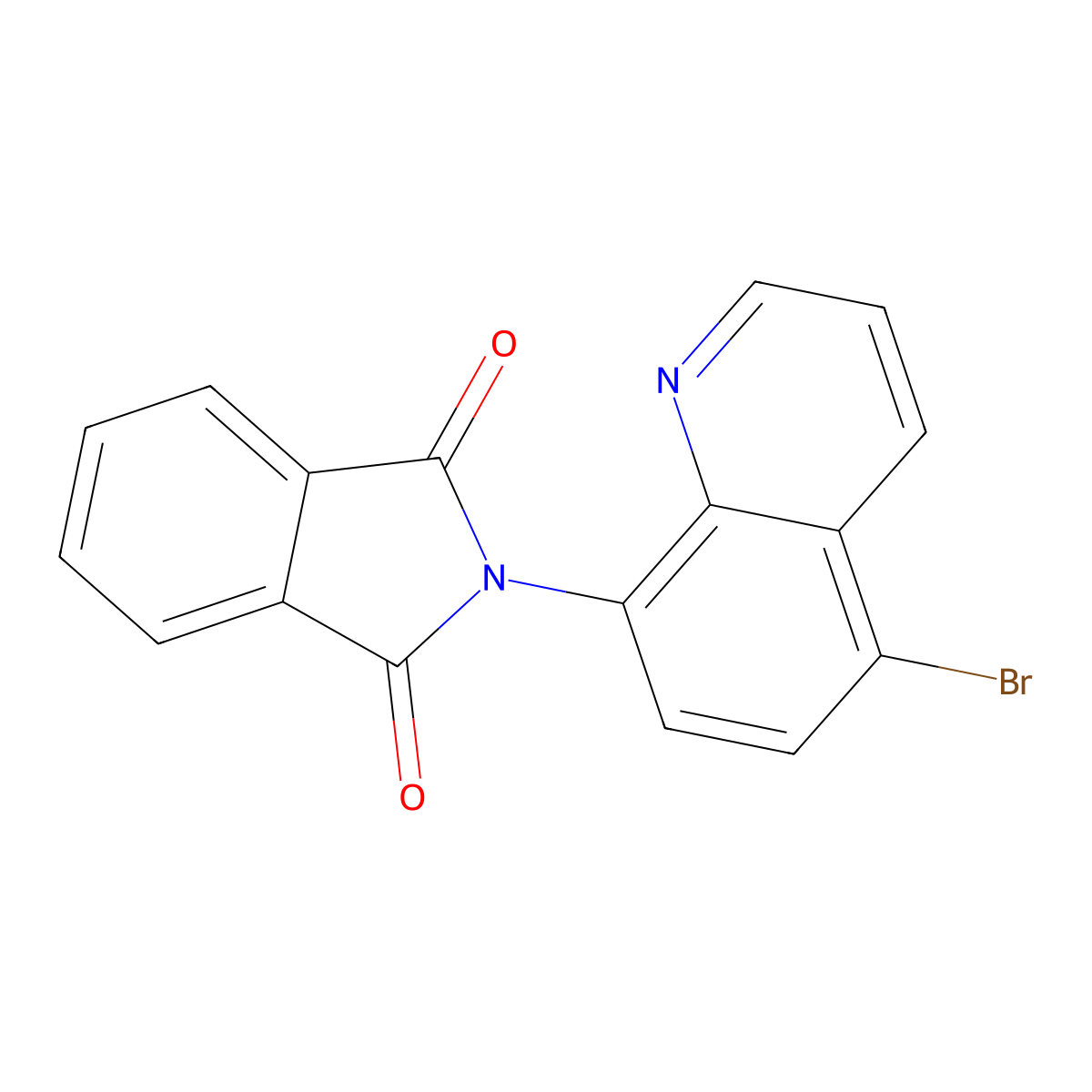 2-(5-Bromoquinolin-8-yl)isoindole-1,3-dione molecular structure, CAS 524044-10-8