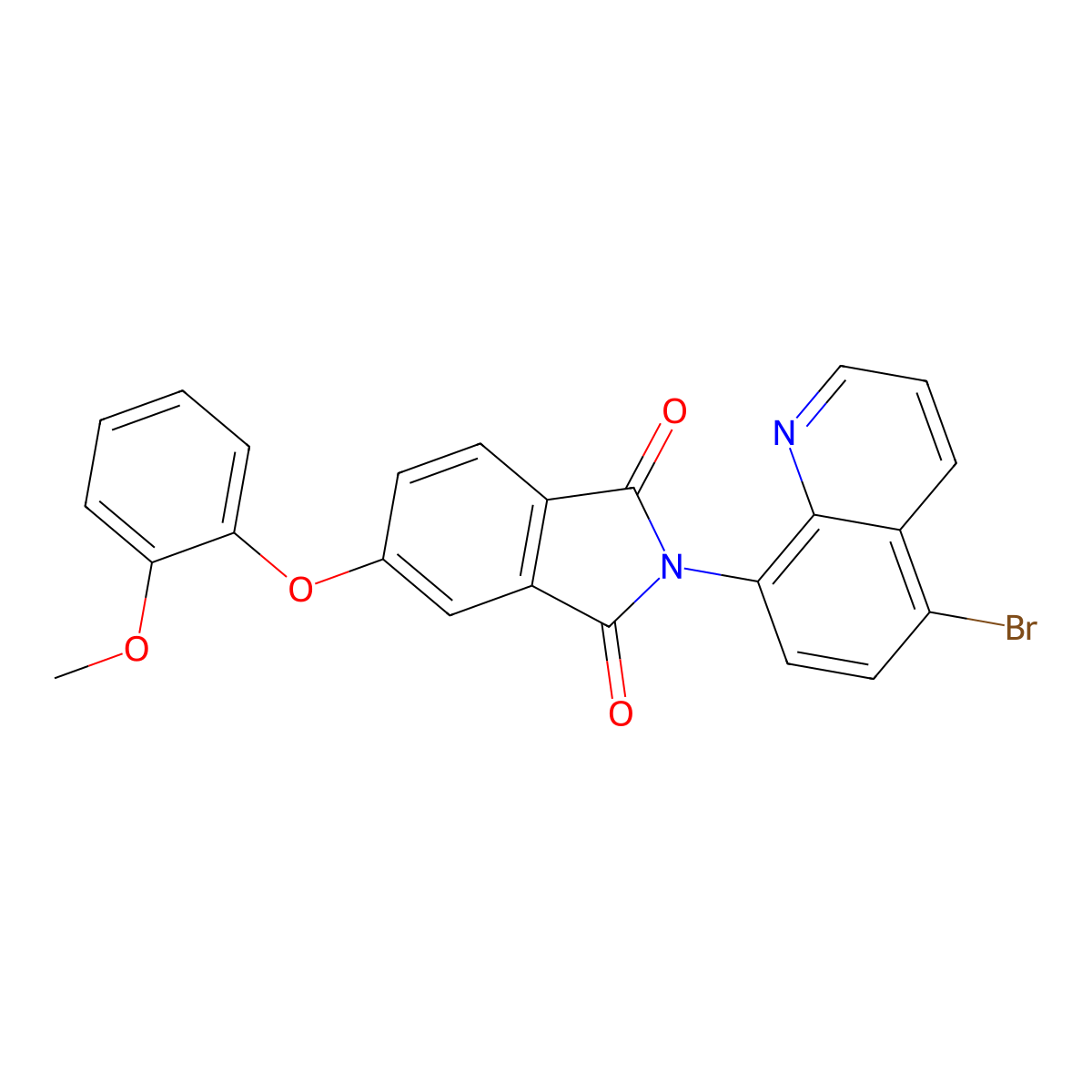 2-(5-bromo-8-quinolinyl)-5-(2-methoxyphenoxy)-1H-isoindole-1,3(2H)-dione molecular structure, CAS 524044-14-2